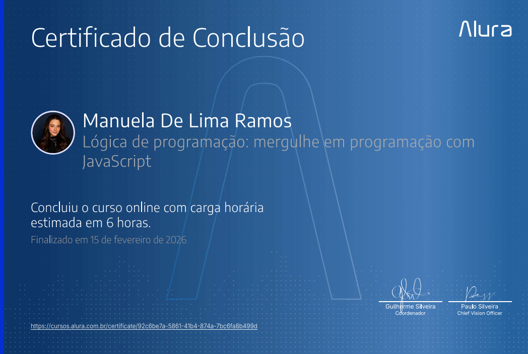Certificado Lógica de Programação